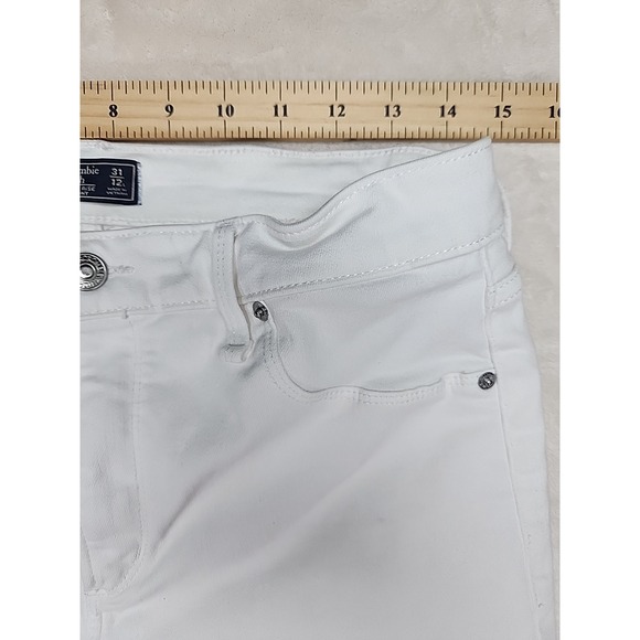 Abercrombie fitch White High Rise Super Skinny Jeans‎ Womans 31/12L - Picture 2 of 7